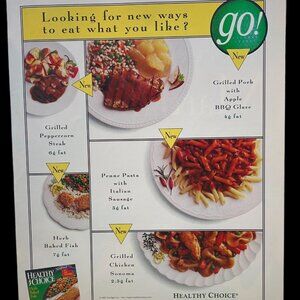 Healthy Choice Frozen Foods Vintage Color Print Ad 1996 Eat What You Like